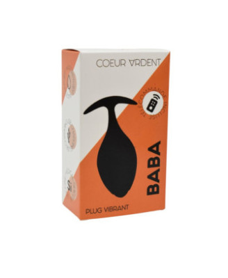 BABA, Plug vibrant anal noir USB, avec télécommande 